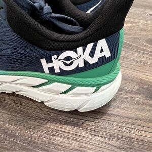 Hoka One One Clifton 7 Men's Navy Blue Green Athletic Running Shoes Size 8